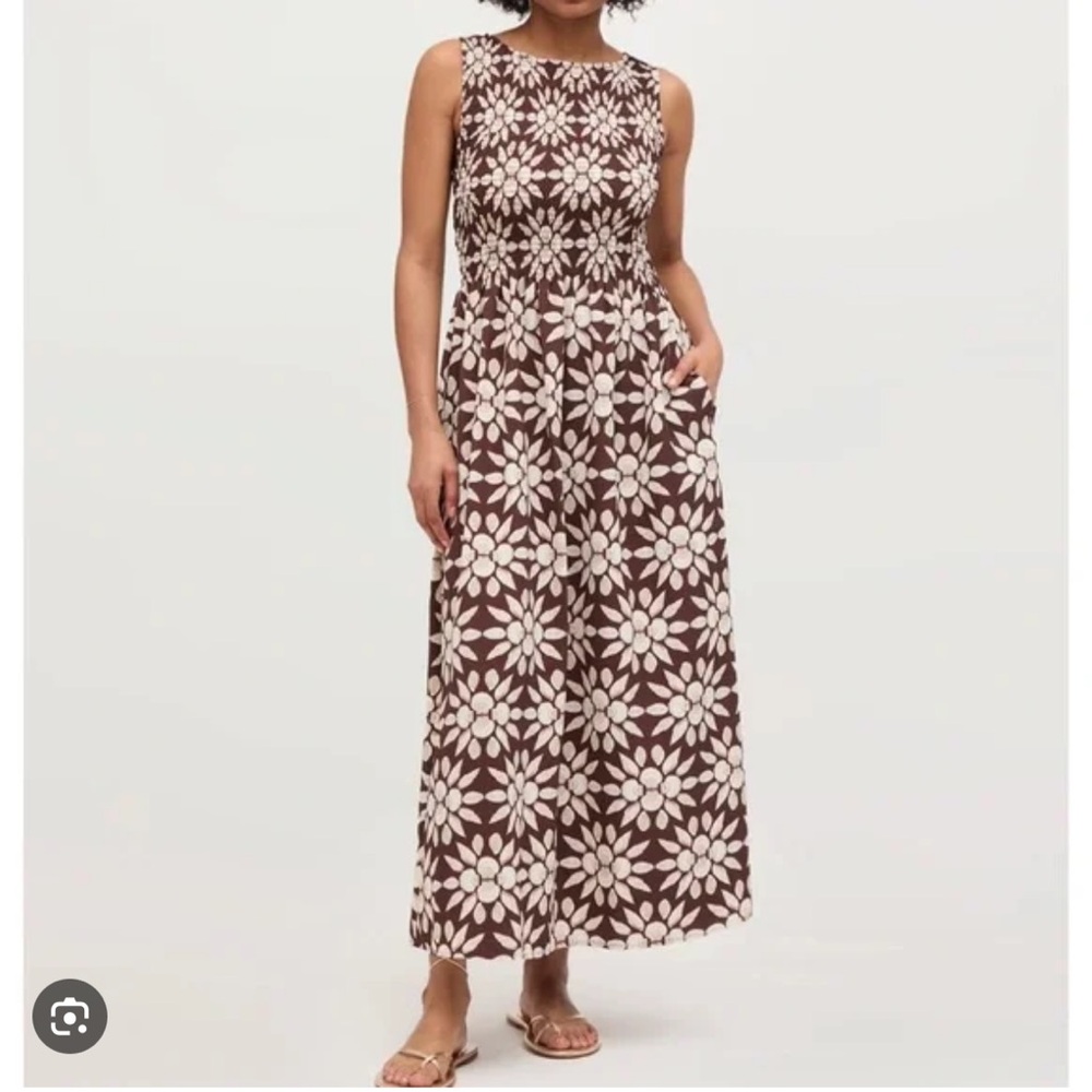 Hill House Home Cosima Nap Dress in Chocolate Shell Mosaic Crepe Medium